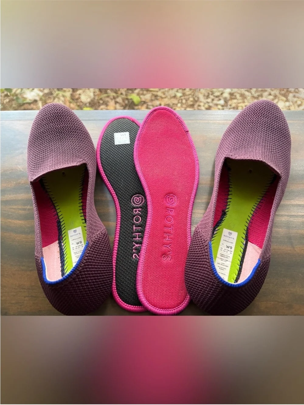 Rothy’s The Loafer Berry Lattice Flats Size 9 Maroon Purple Burgundy Rothy flat